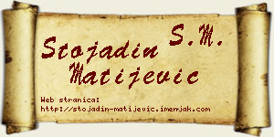 Stojadin Matijević vizit kartica